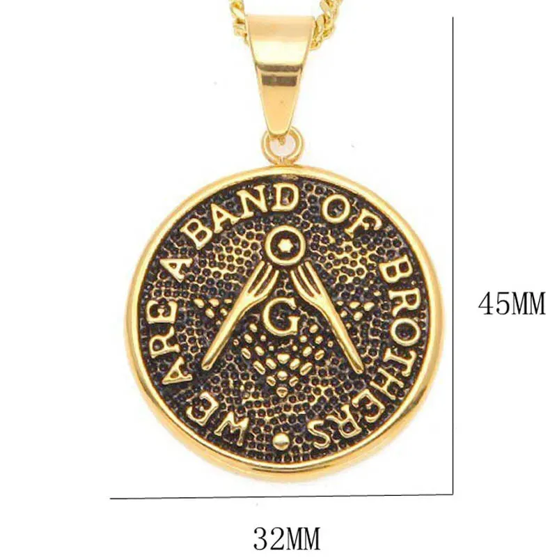 Master Mason Blue Lodge Pendant - Stainless Steel Virtus Junxit Mors Non Separabit