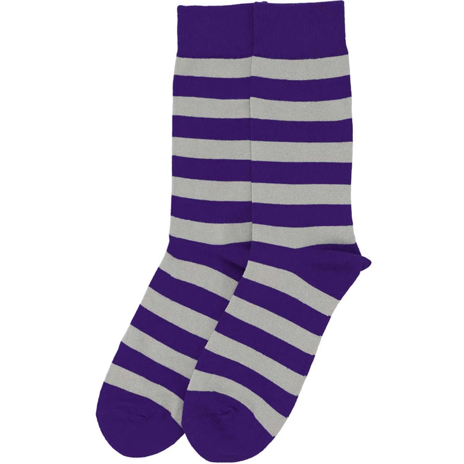 Men's Dark Purple and Silver Striped Socks