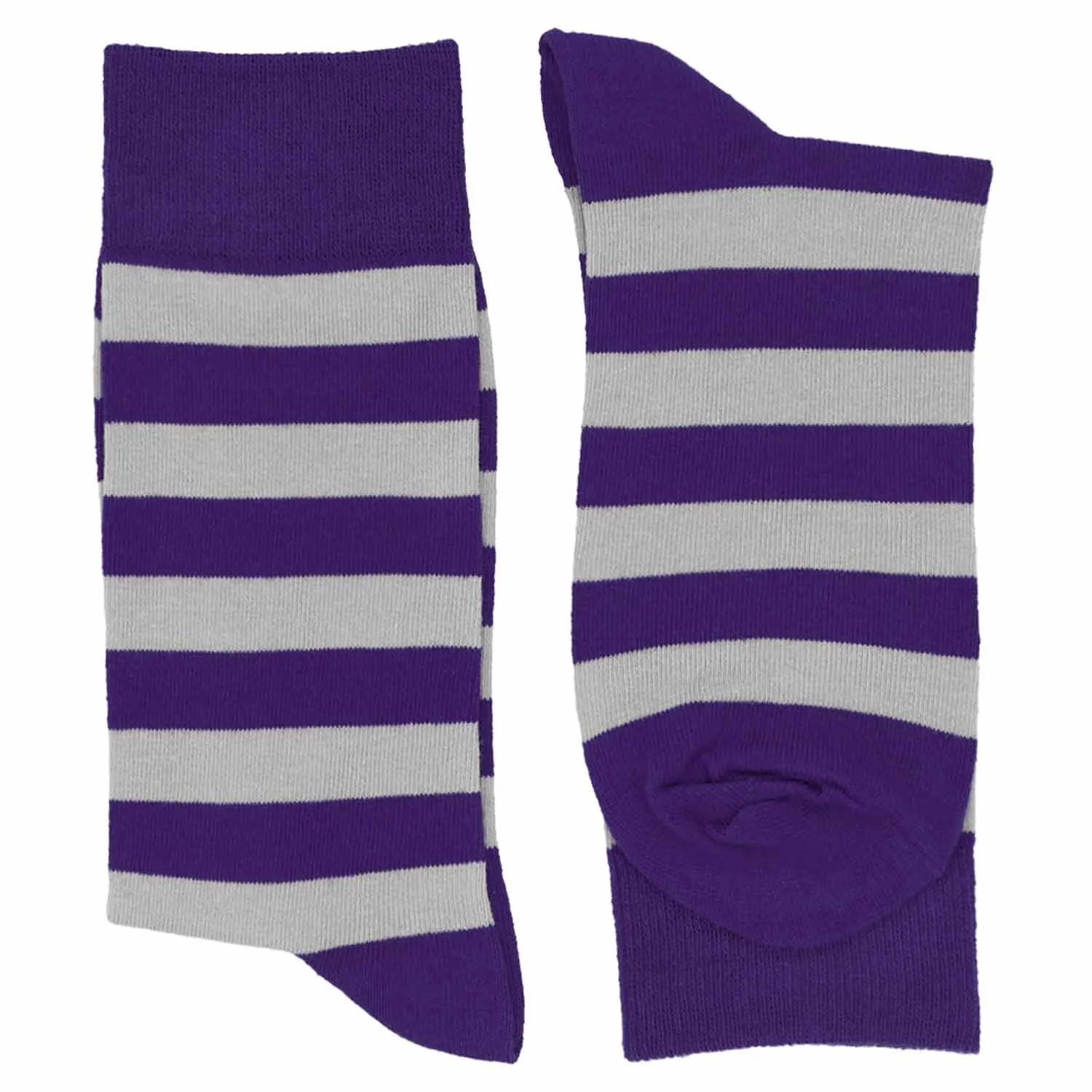 Men's Dark Purple and Silver Striped Socks