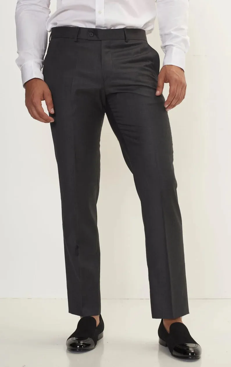 Merino Wool & Silk Single Breasted Suit - Slate Grey