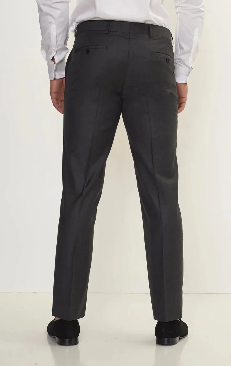 Merino Wool & Silk Single Breasted Suit - Slate Grey