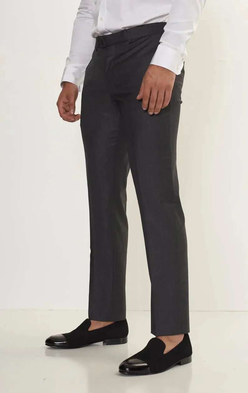 Merino Wool & Silk Single Breasted Suit - Slate Grey