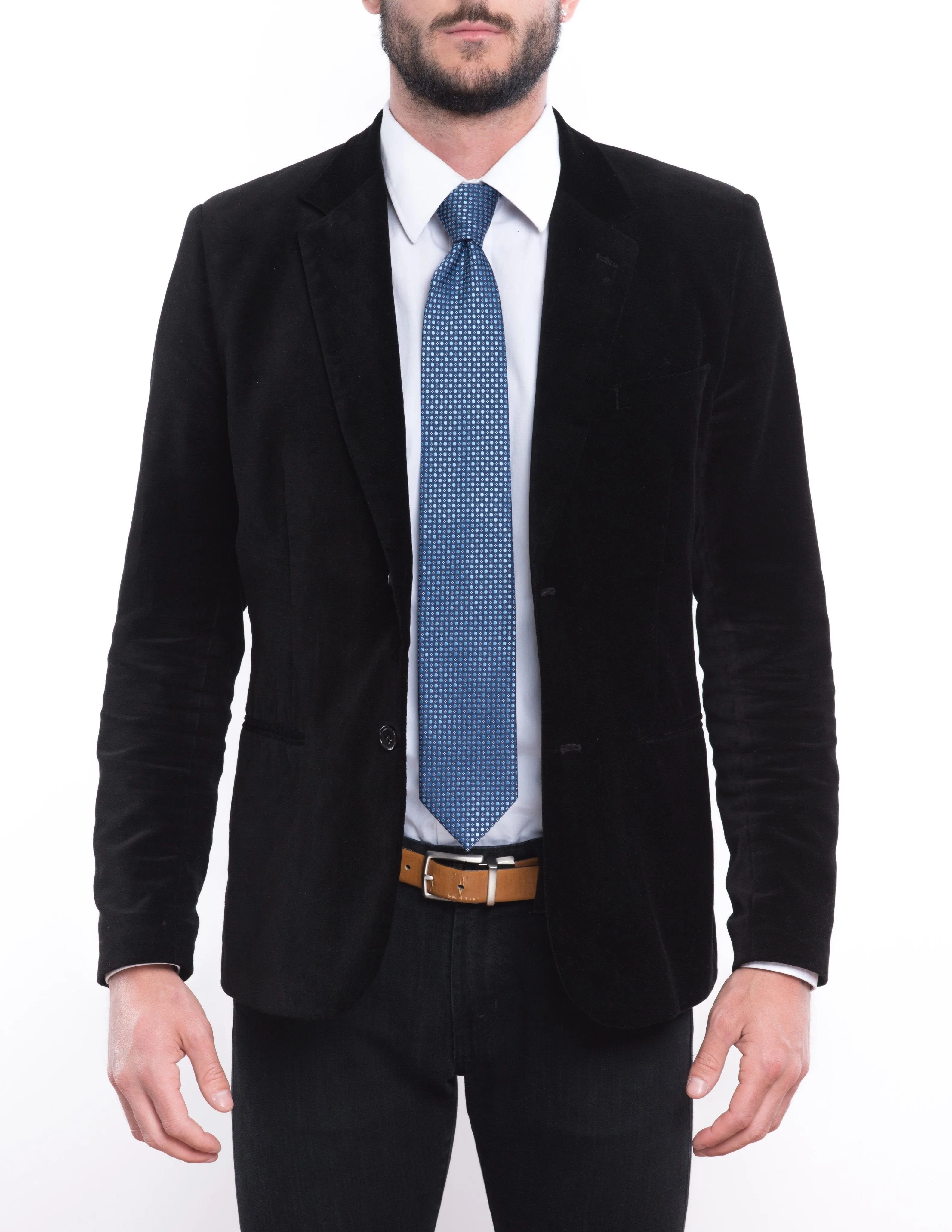 Navy Blue Pindot Tie