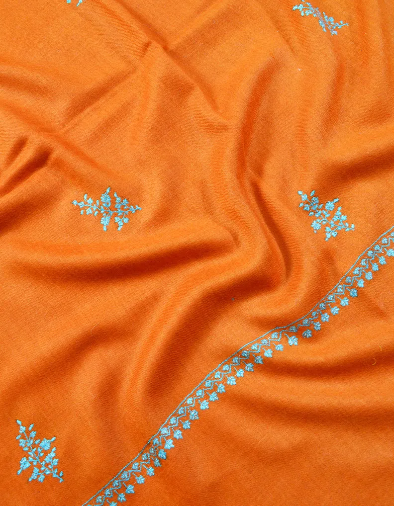 Orange Embroidery Pashmina stole 7238