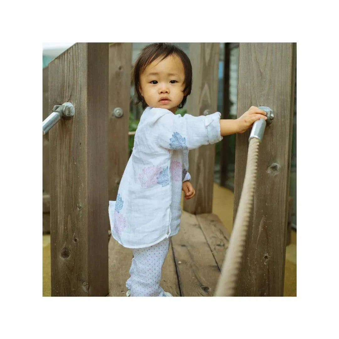 Organic Muslin Kurta Pyjama Set | Hand-Block Printed - Lucky Clover Pink