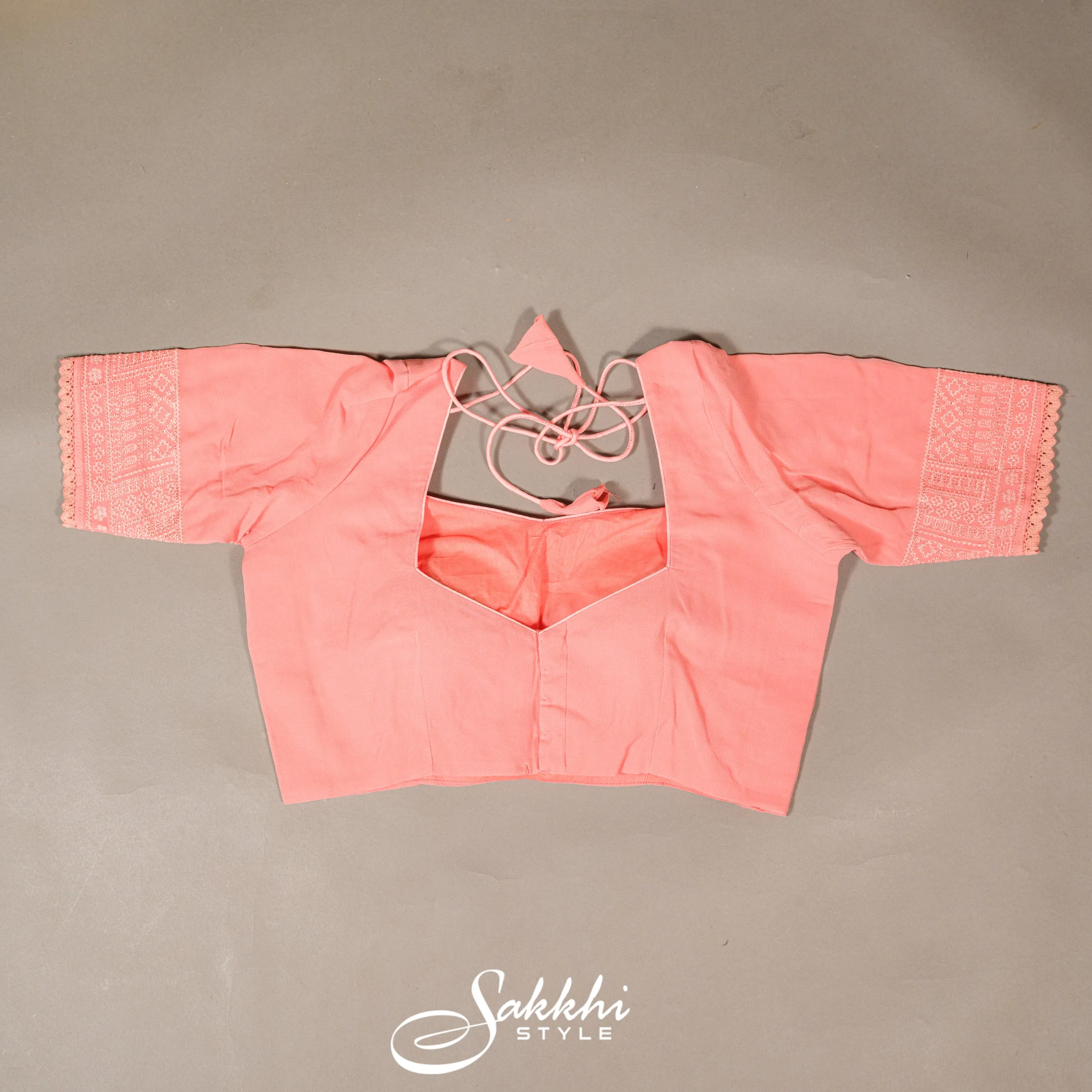 PASTLE PEACH CHIKANKARI SAREE