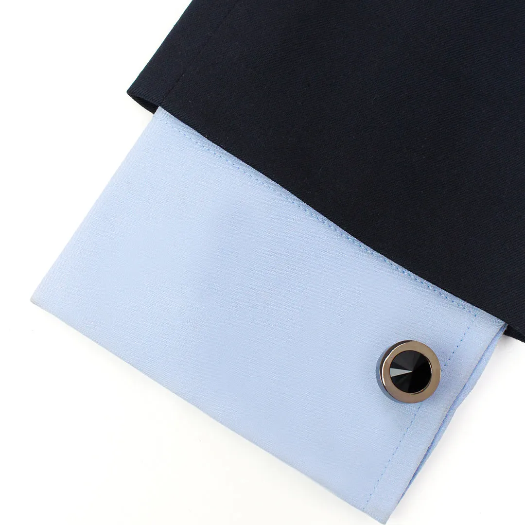 Peluche Diamond Cut Gunmetal Cufflinks