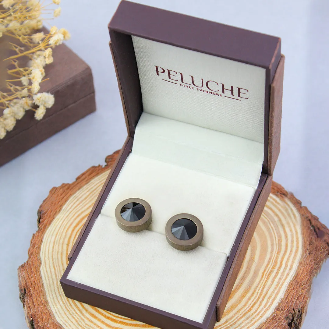 Peluche Diamond Cut Gunmetal Cufflinks