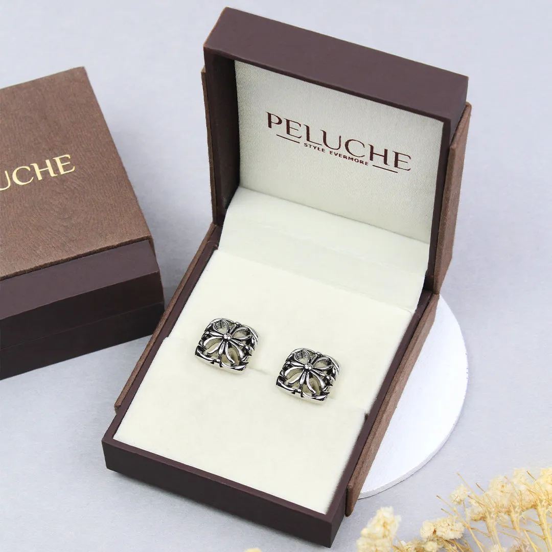 Peluche Floral Enamel Cufflinks for Men