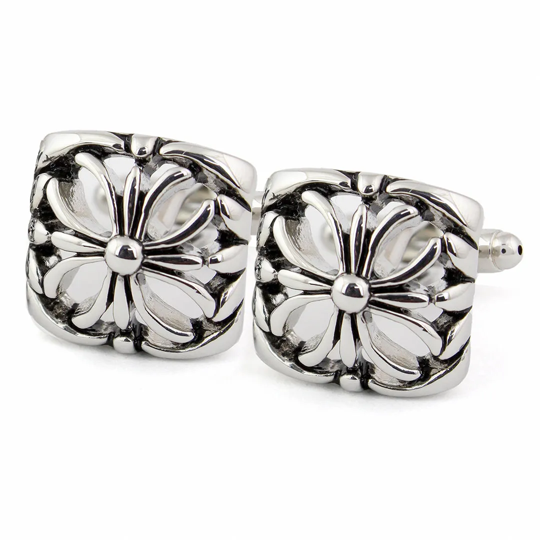 Peluche Floral Enamel Cufflinks for Men