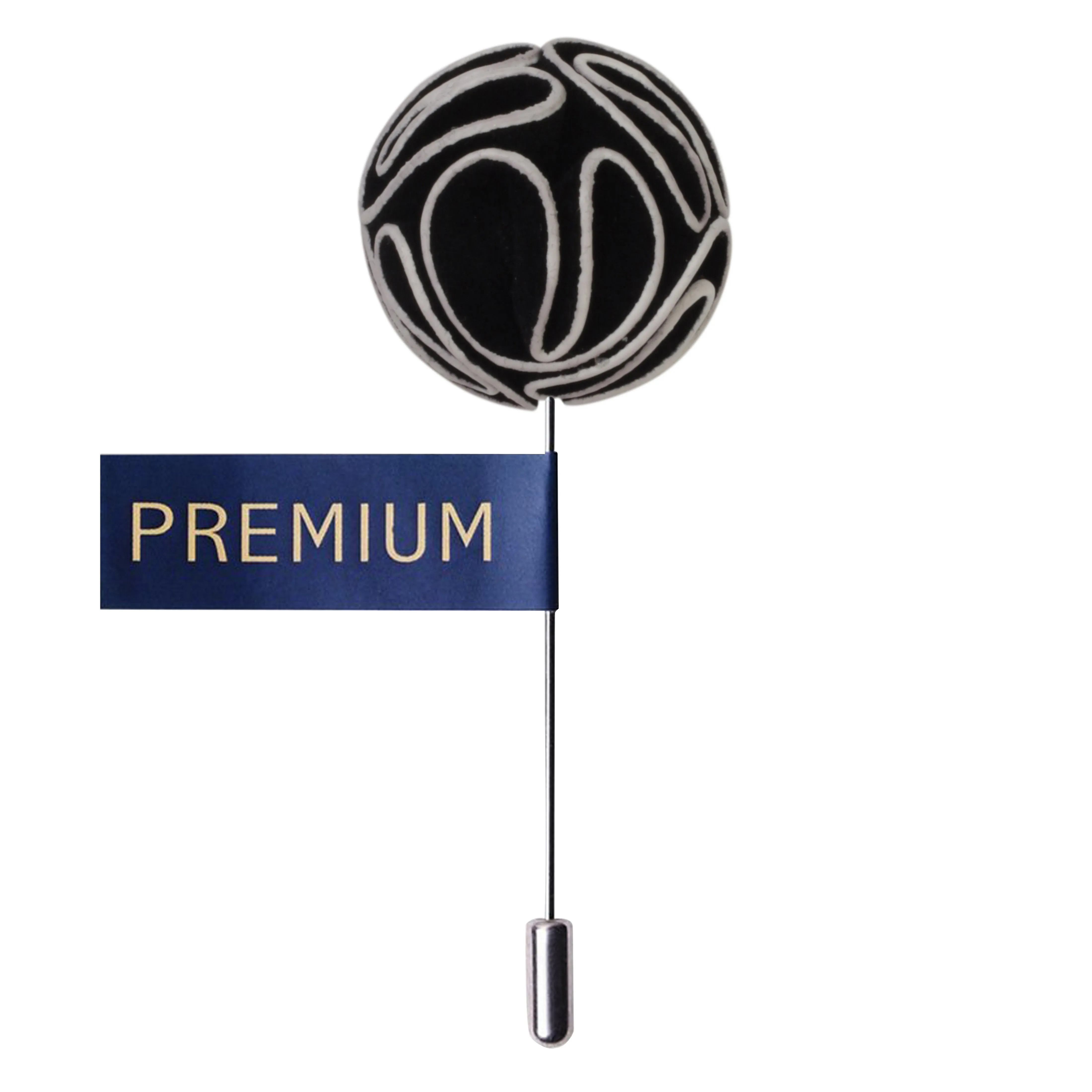 Peluche Flower Love Black and White Colored Brooch for Men