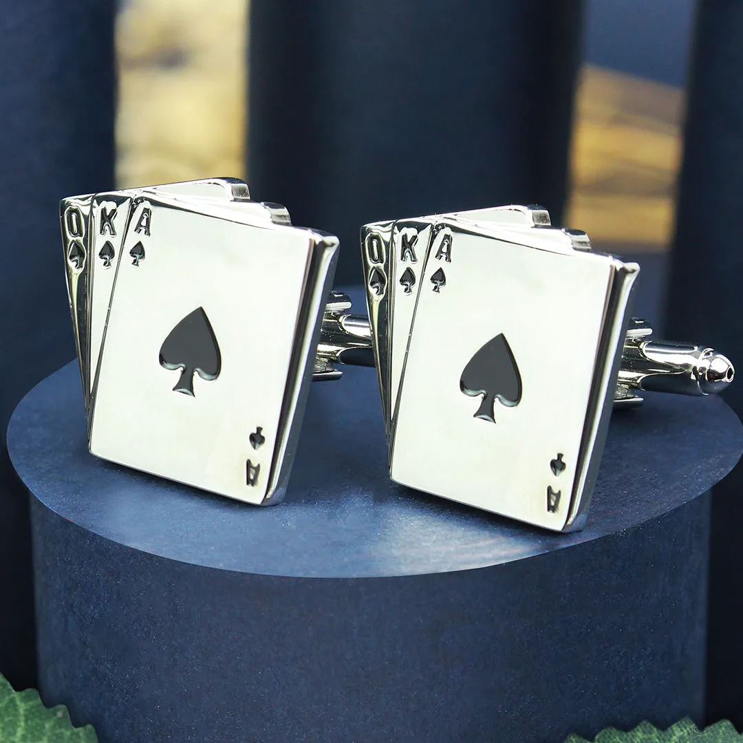 Peluche Gamble in Style Black and Silver Cufflinks
