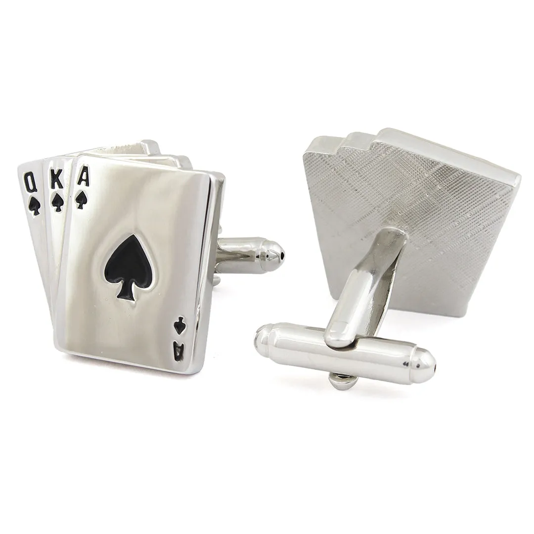 Peluche Gamble in Style Black and Silver Cufflinks