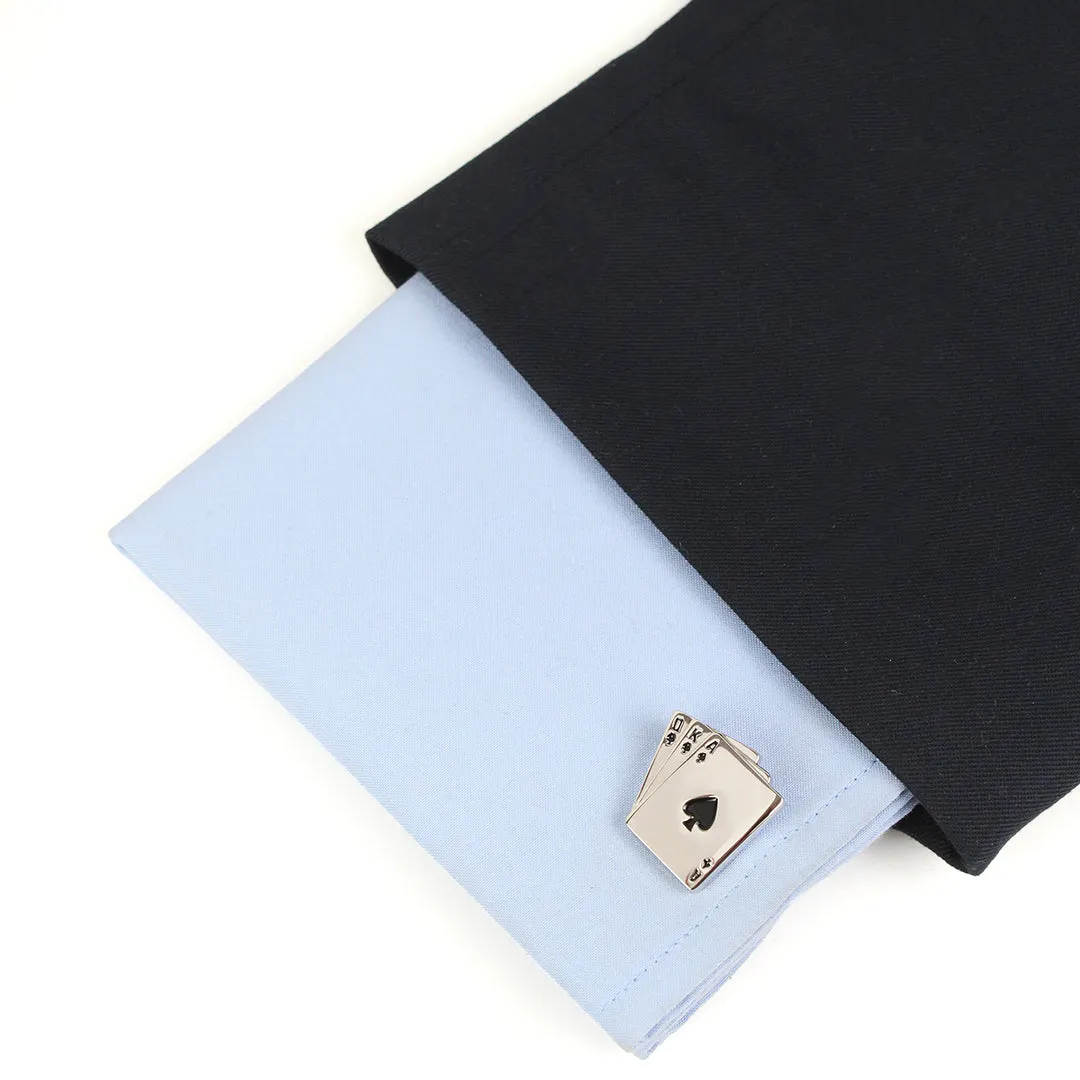 Peluche Gamble in Style Black and Silver Cufflinks