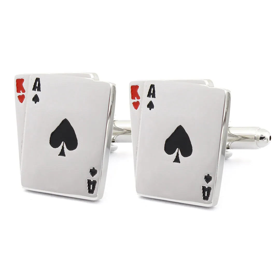 Peluche Gamble in Style Black and Silver Cufflinks