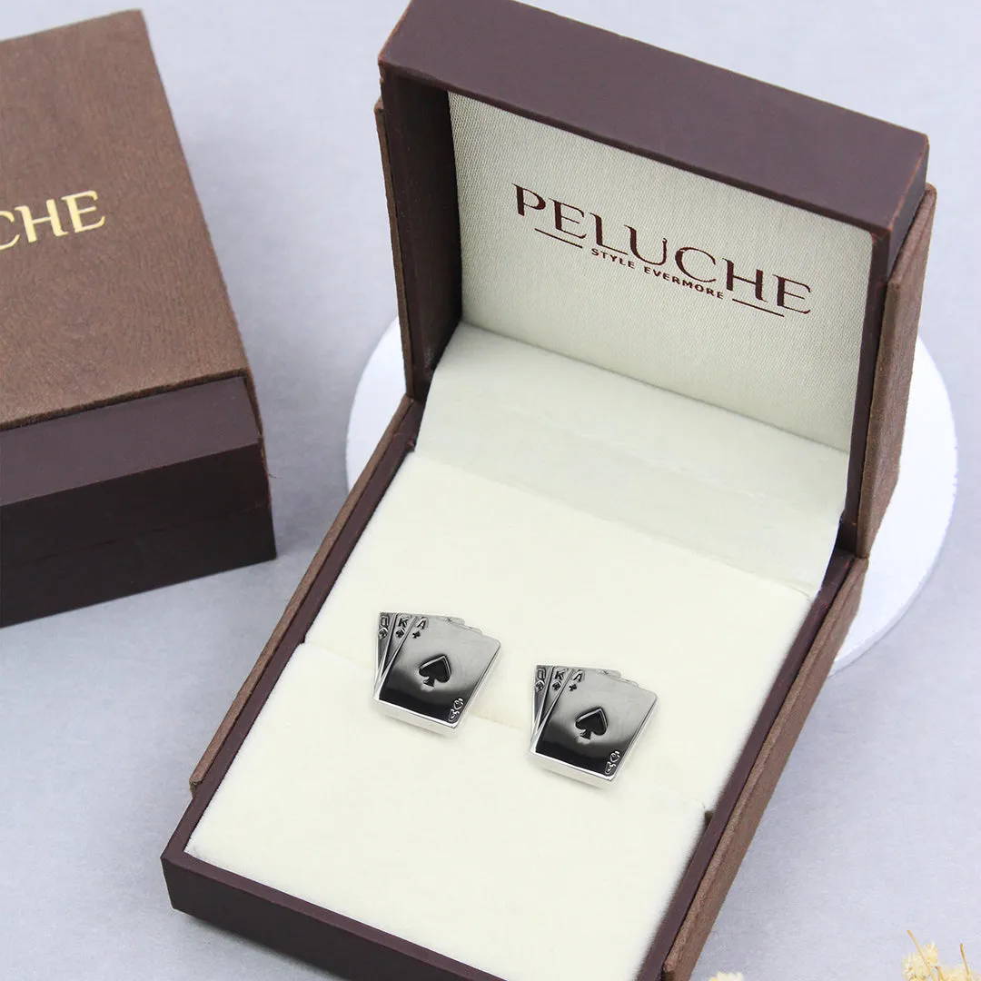 Peluche Gamble in Style Black and Silver Cufflinks