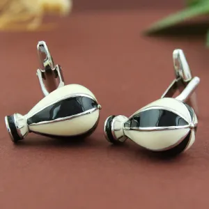 Peluche Hot Air Balloon Black and White Cufflinks
