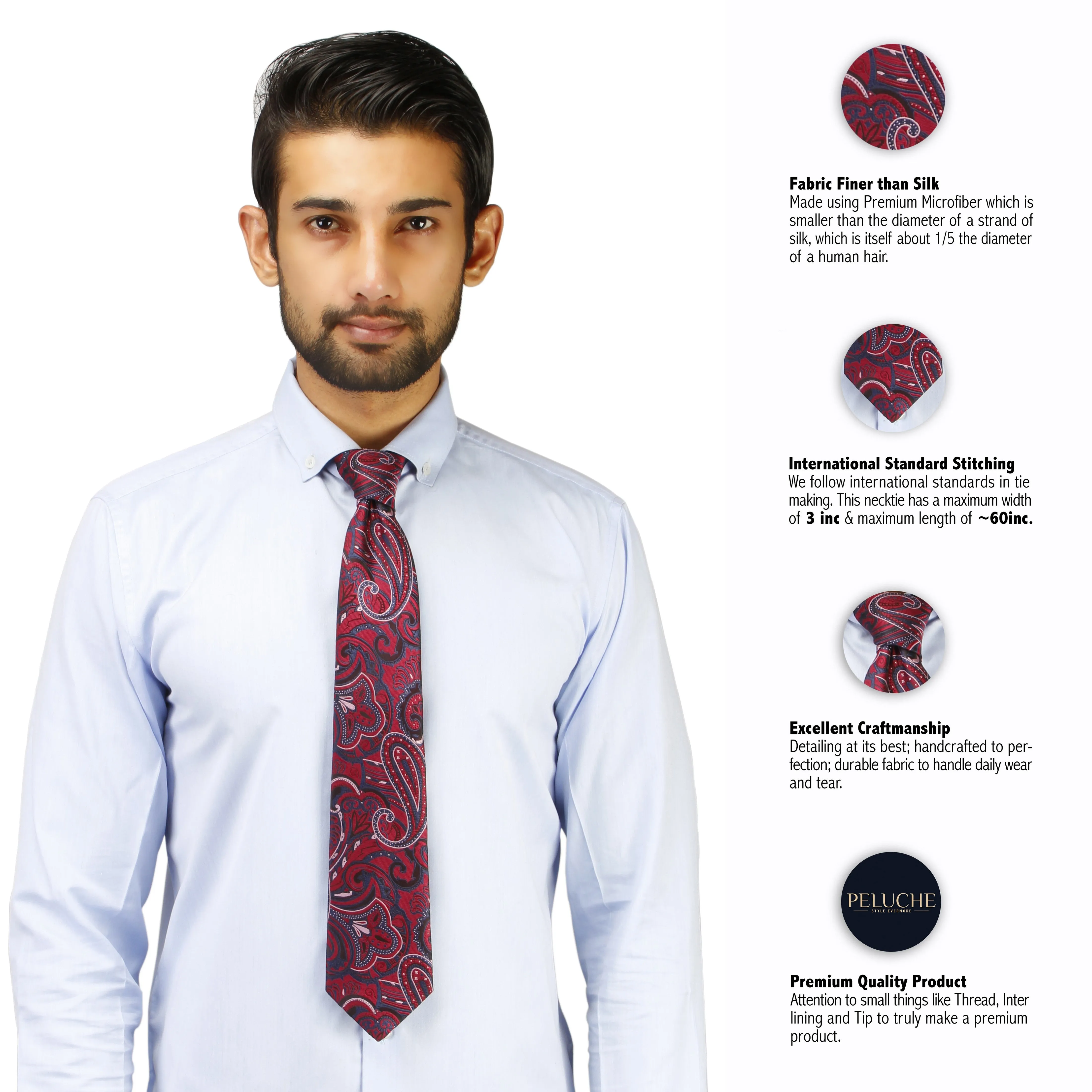 Peluche Pleasing Microfiber Necktie for Men