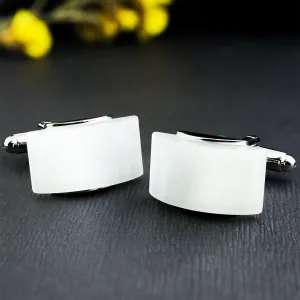Peluche Stone Saga White Cufflinks