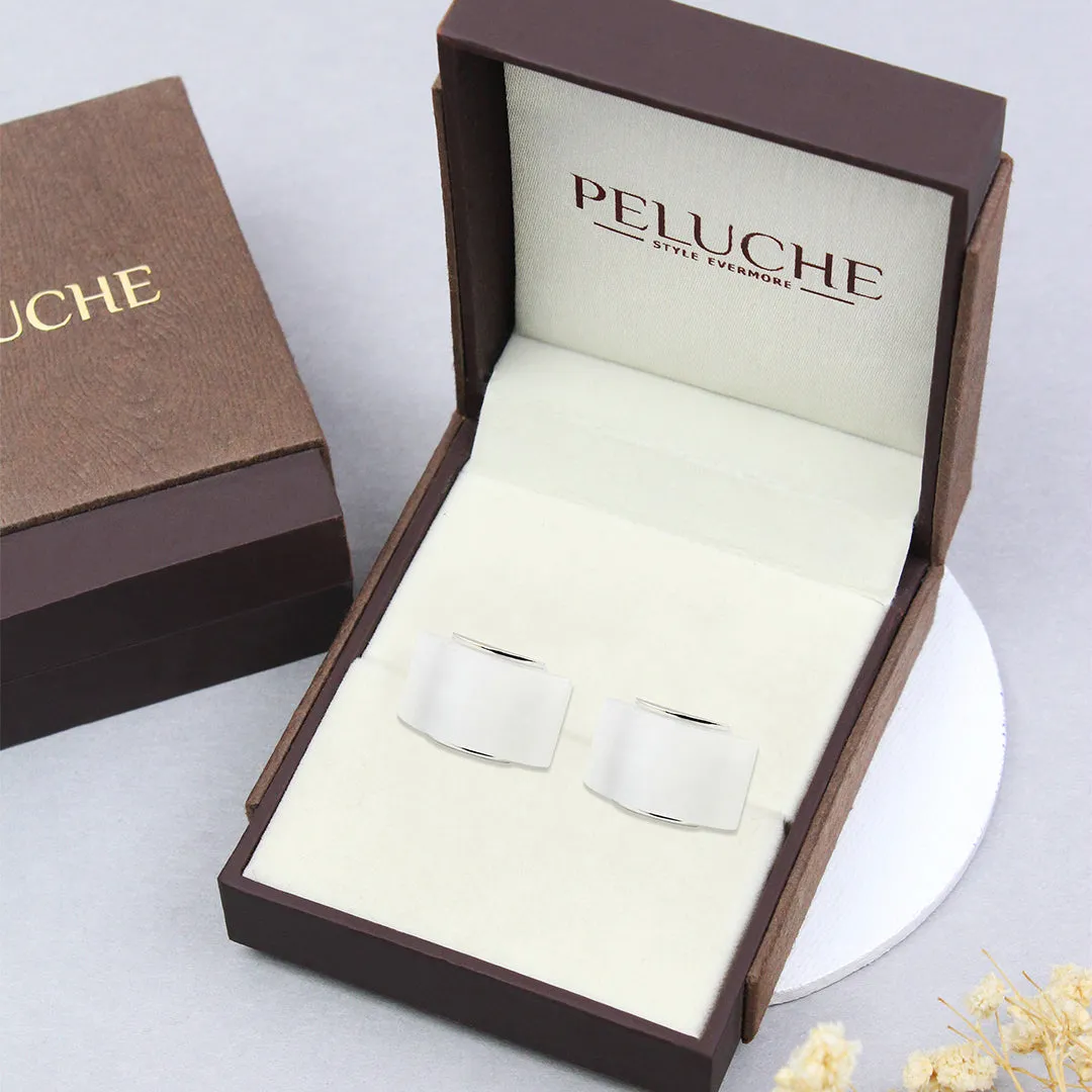 Peluche Stone Saga White Cufflinks