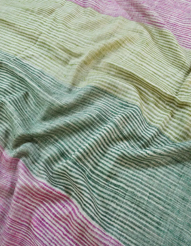 Pink and Green Embroidery Pasmina Shawl 7396