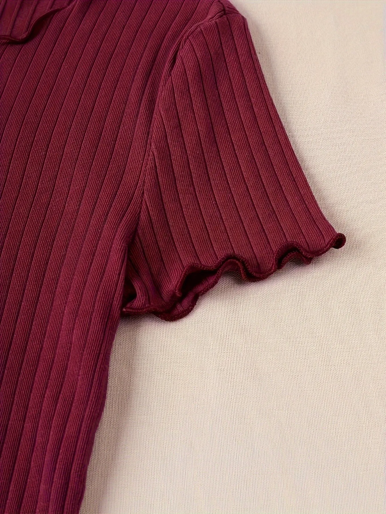 Ribbed Lettuce Trim TShirts 3 Packs for Spring  Summer