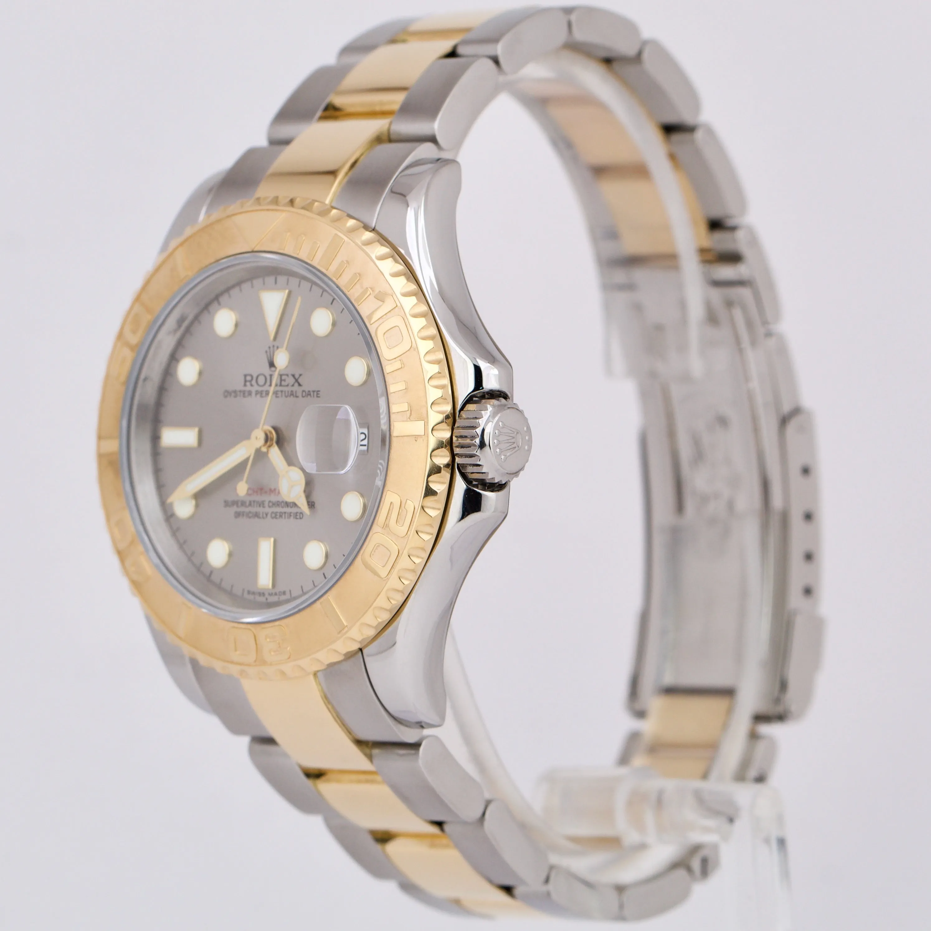 Rolex Yacht-Master 40mm GRAY Two-Tone 18K Yellow Gold Stainless Steel Date 16623