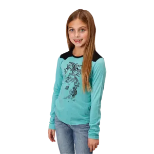 Roper Girl's Five Star Blue T-Shirt