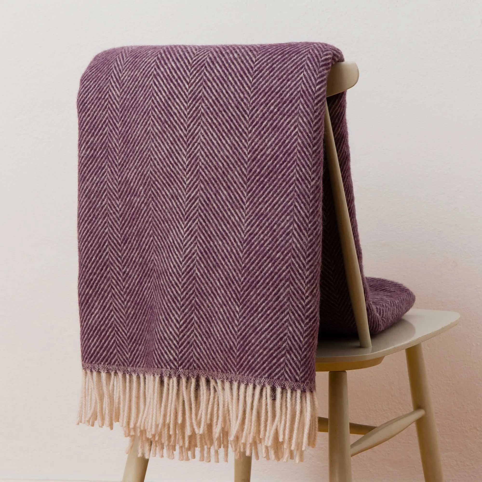 Salantai Wool Blanket [Plum/Cream]