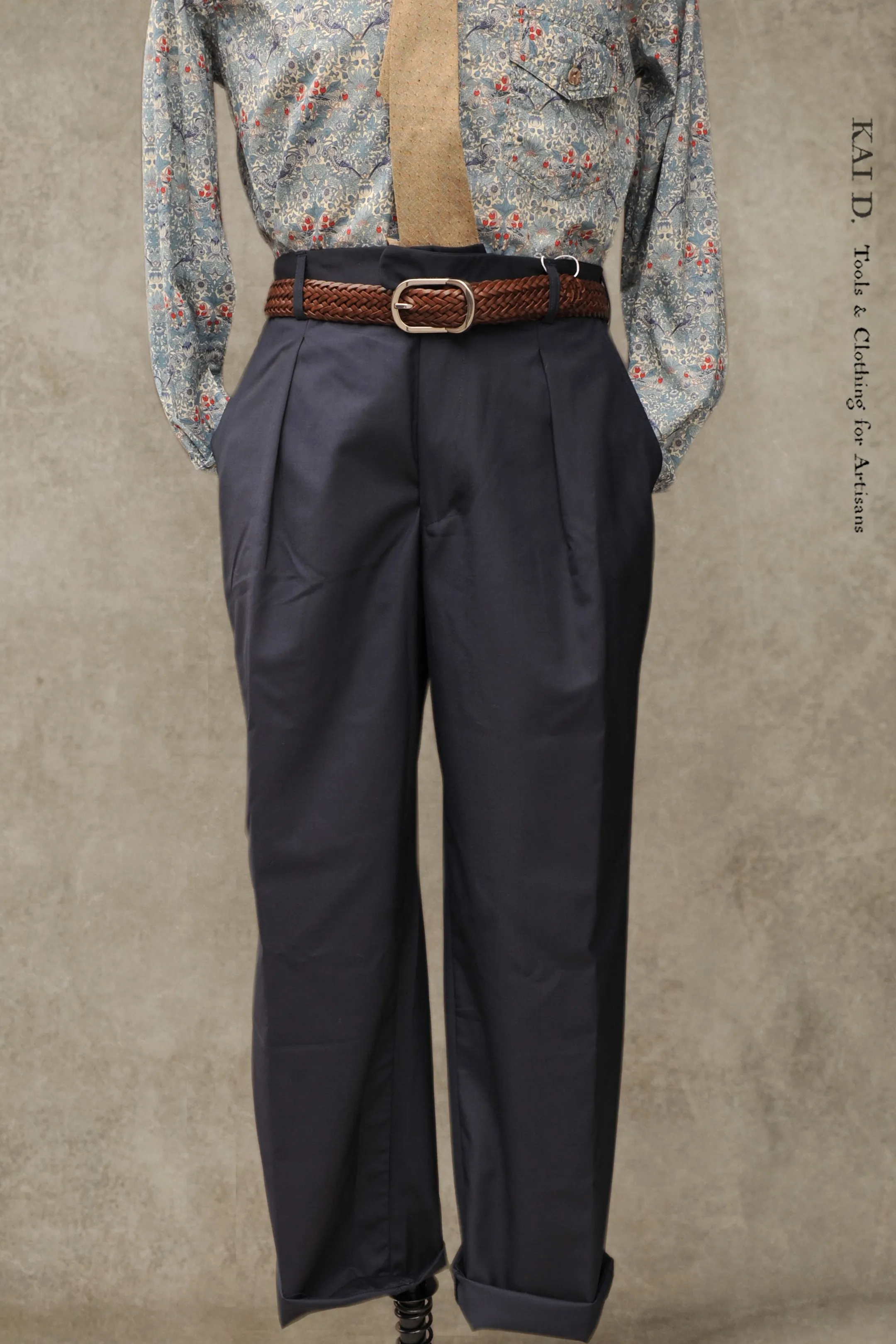 Sheffield Trousers - Navy Tropical Wool - S, M, L