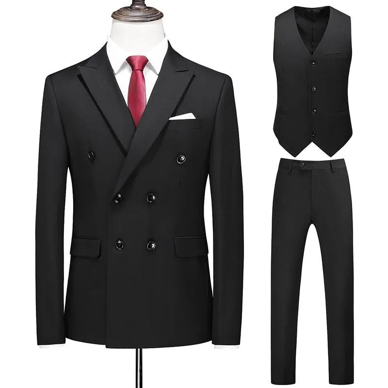 Solide Business Formale Hochzeit Klassische Slim Fit