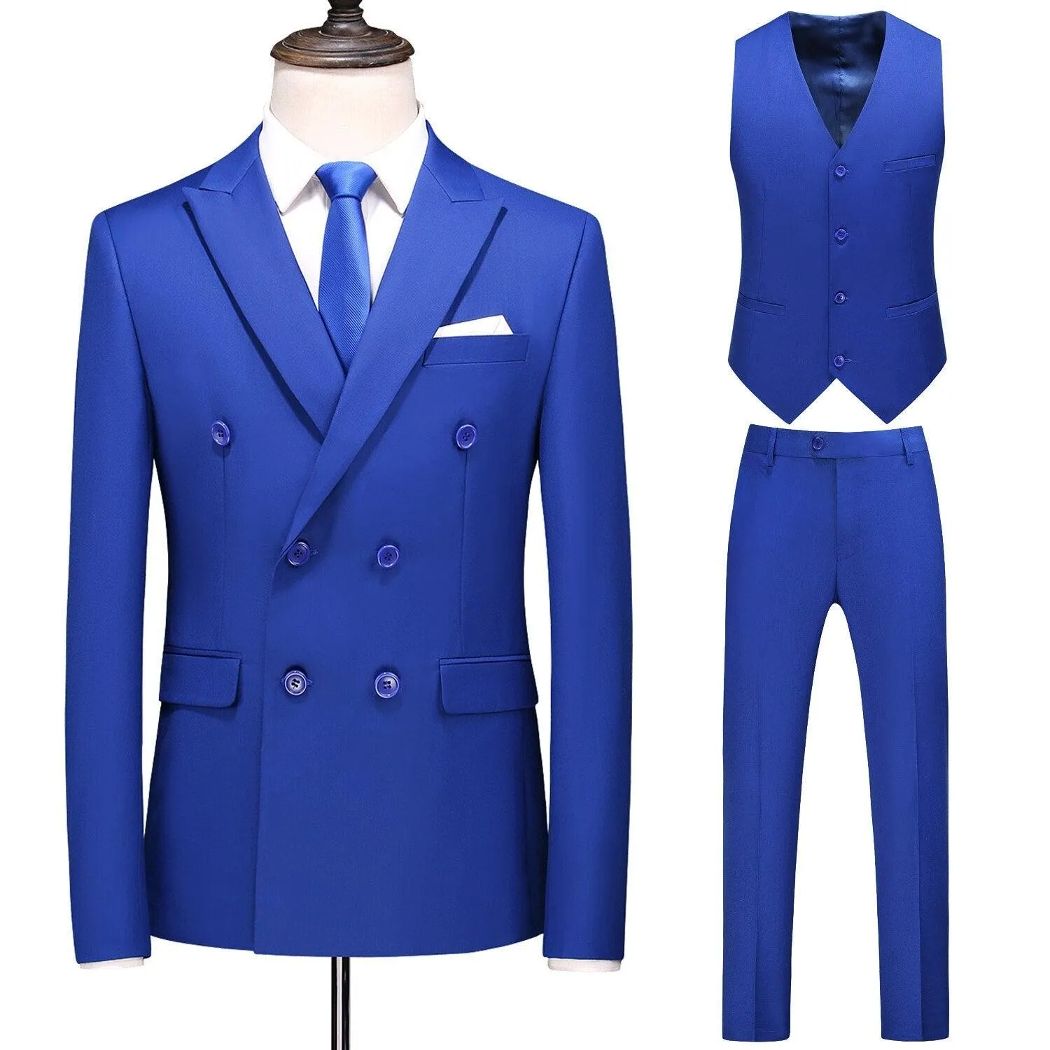 Solide Business Formale Hochzeit Klassische Slim Fit