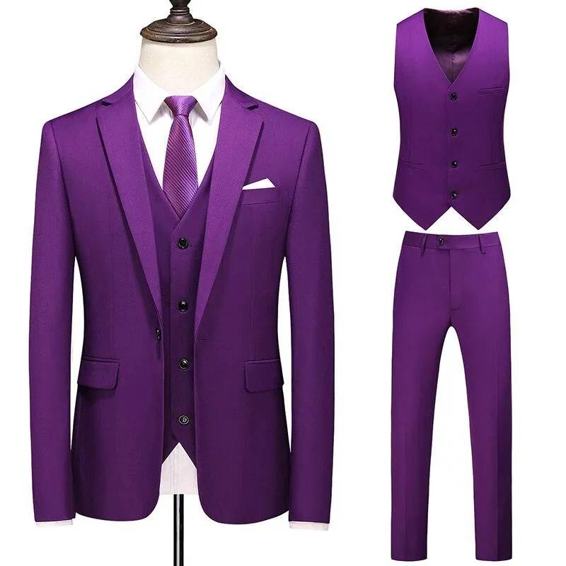 Solide Business Formale Hochzeit Klassische Slim Fit