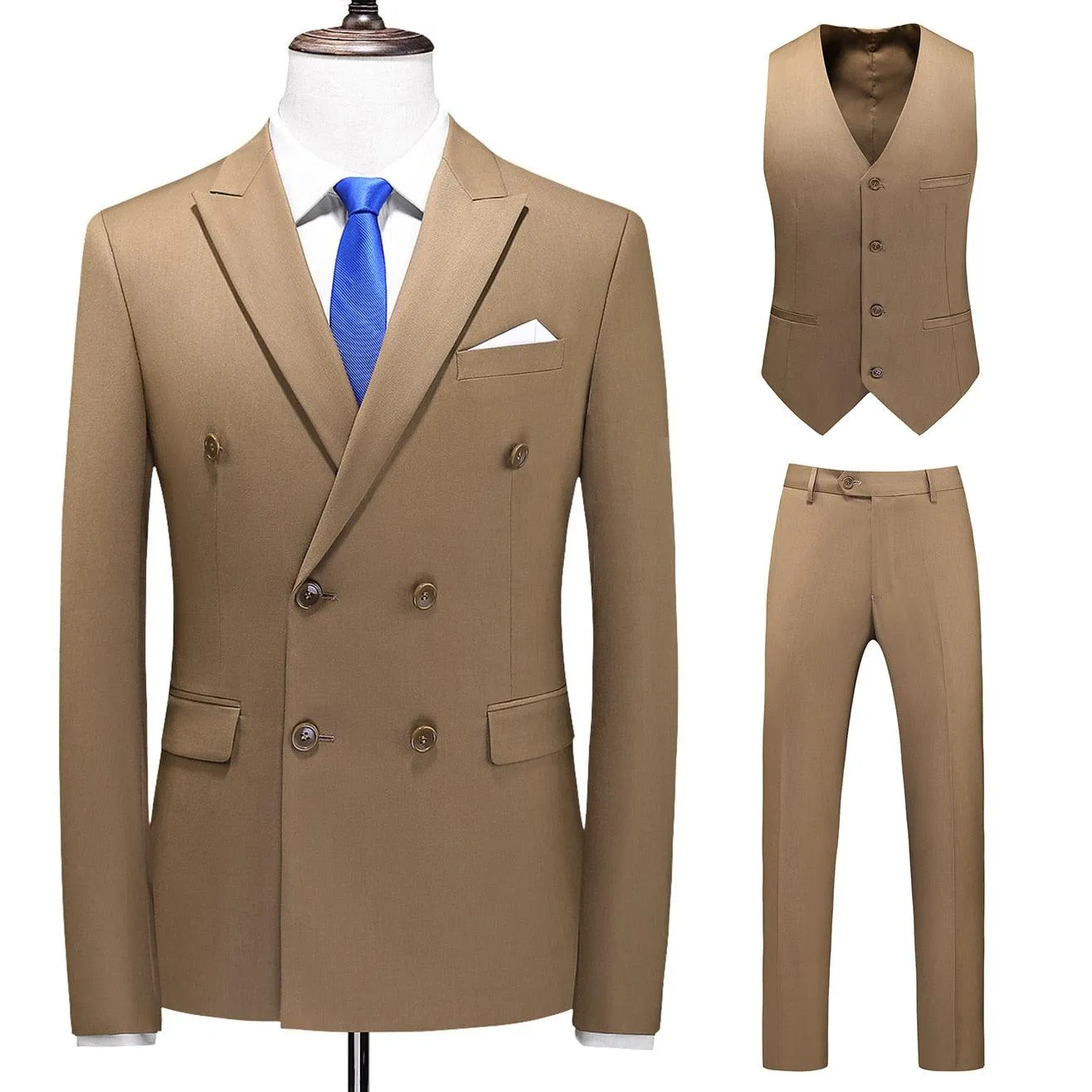 Solide Business Formale Hochzeit Klassische Slim Fit