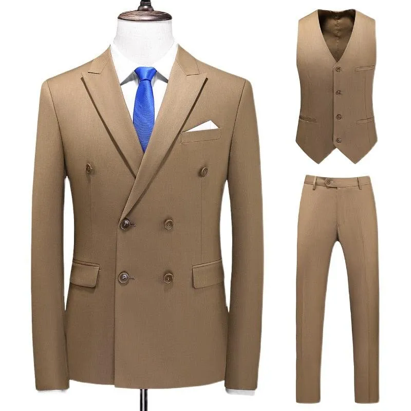 Solide Business Formale Hochzeit Klassische Slim Fit