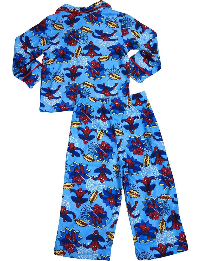 Spiderman Toddler Boys Long Sleeve Button Front Sleepwear Pajama Set, 36257