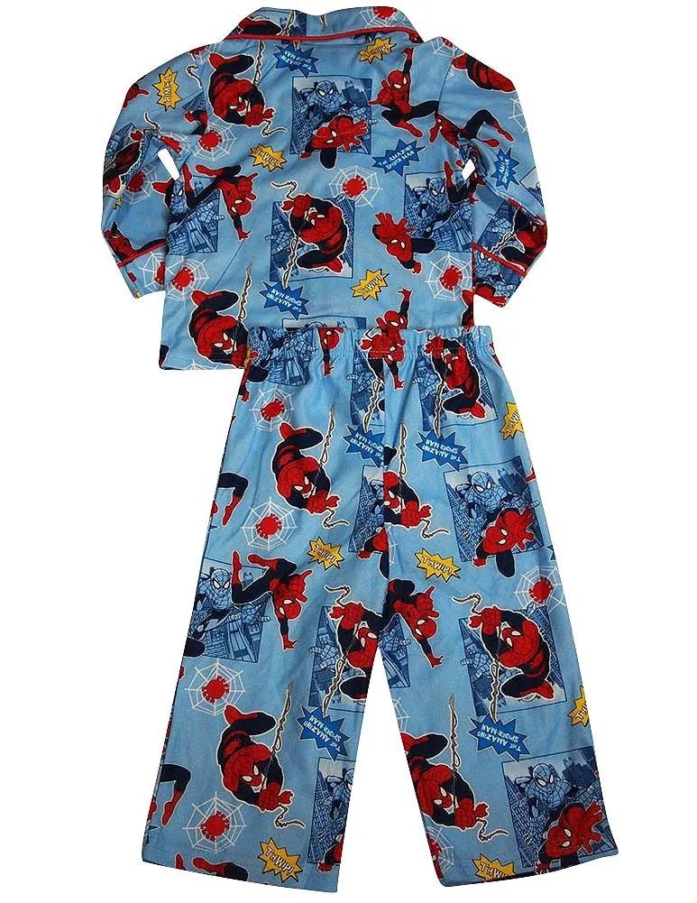 Spiderman Toddler Boys Long Sleeve Button Front Sleepwear Pajama Set, 36257