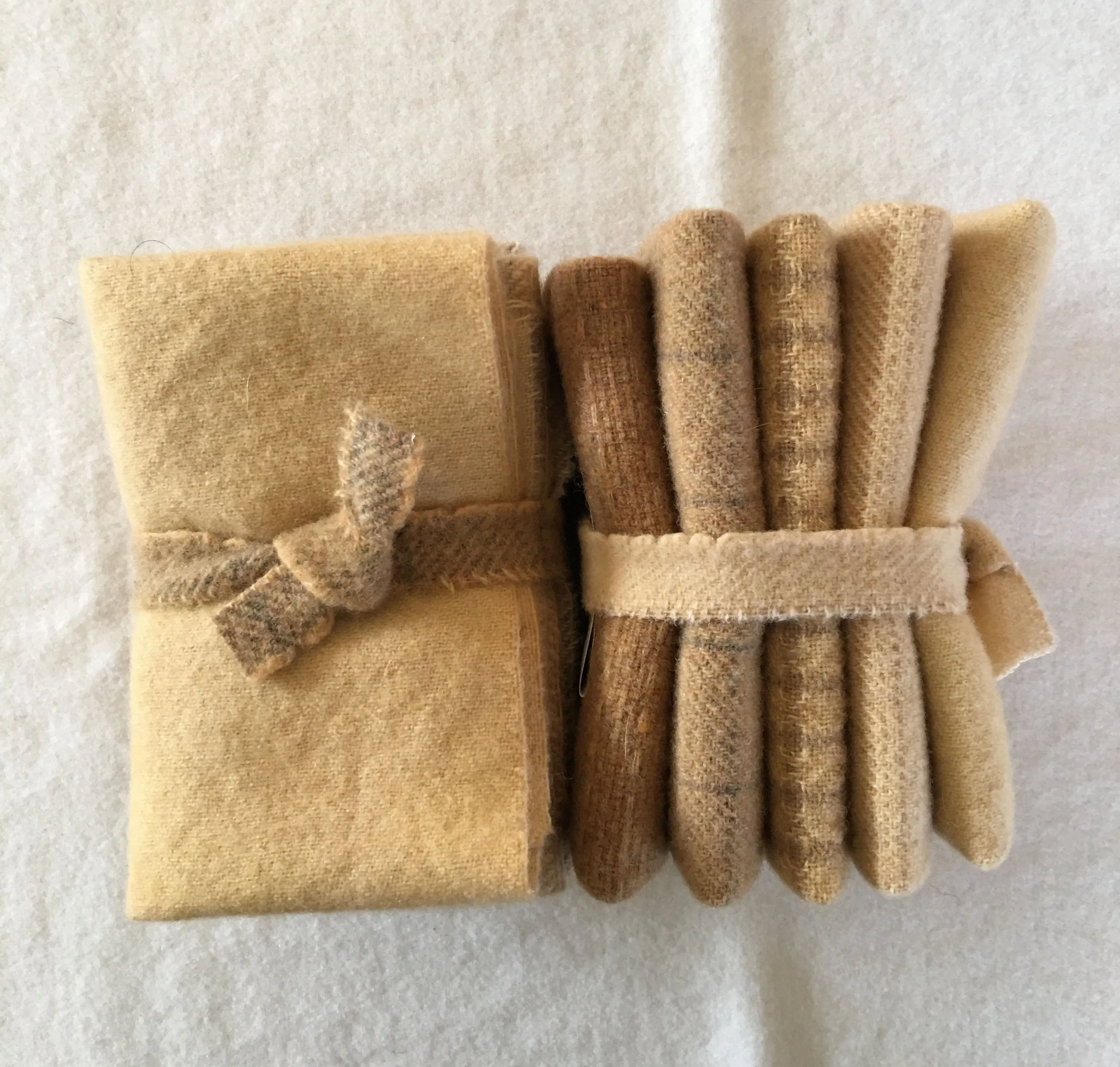 STRAW Hand Dyed Wool Bundle for Wool Applique and Rug Hooking