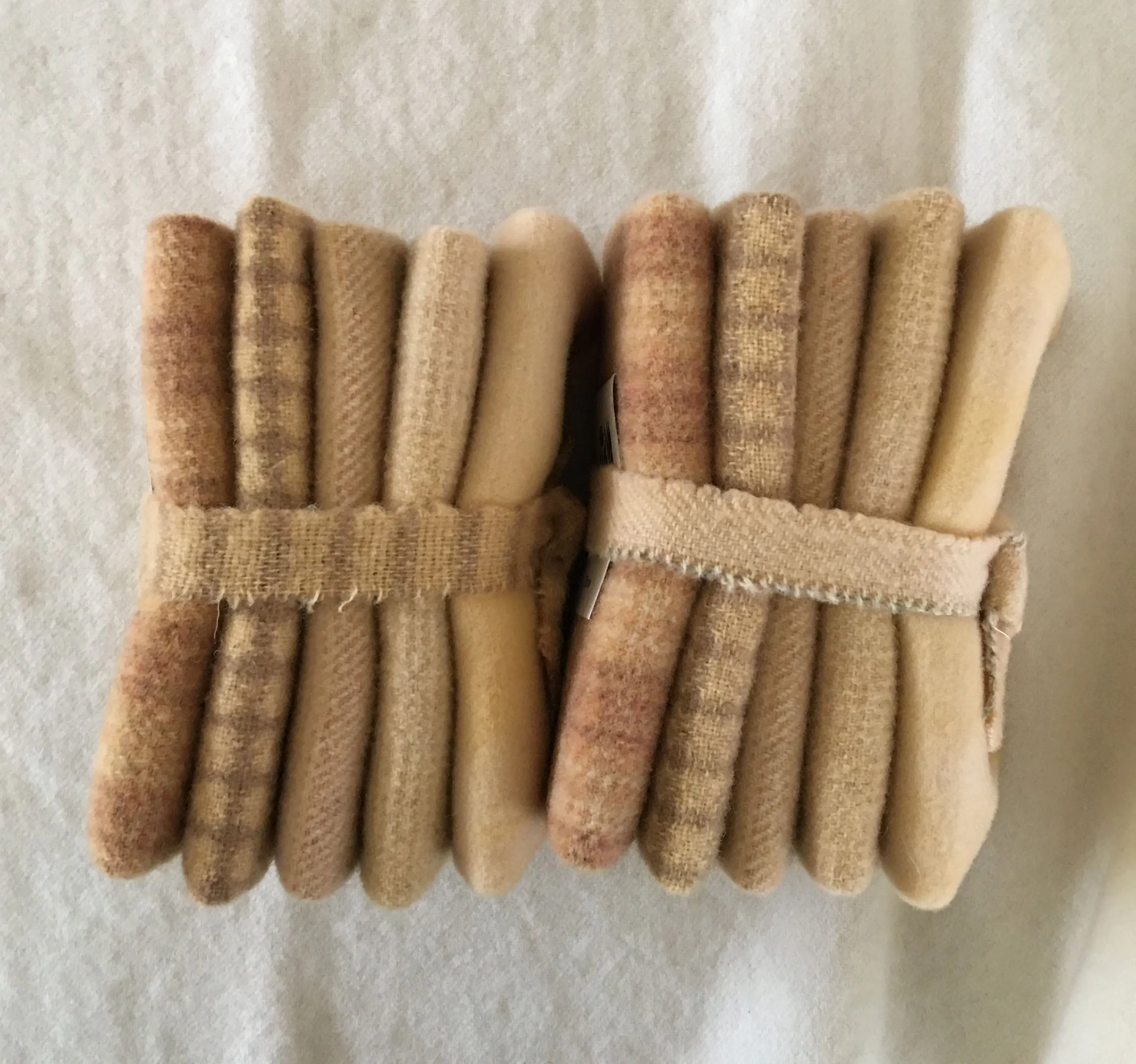 STRAW Hand Dyed Wool Bundle for Wool Applique and Rug Hooking