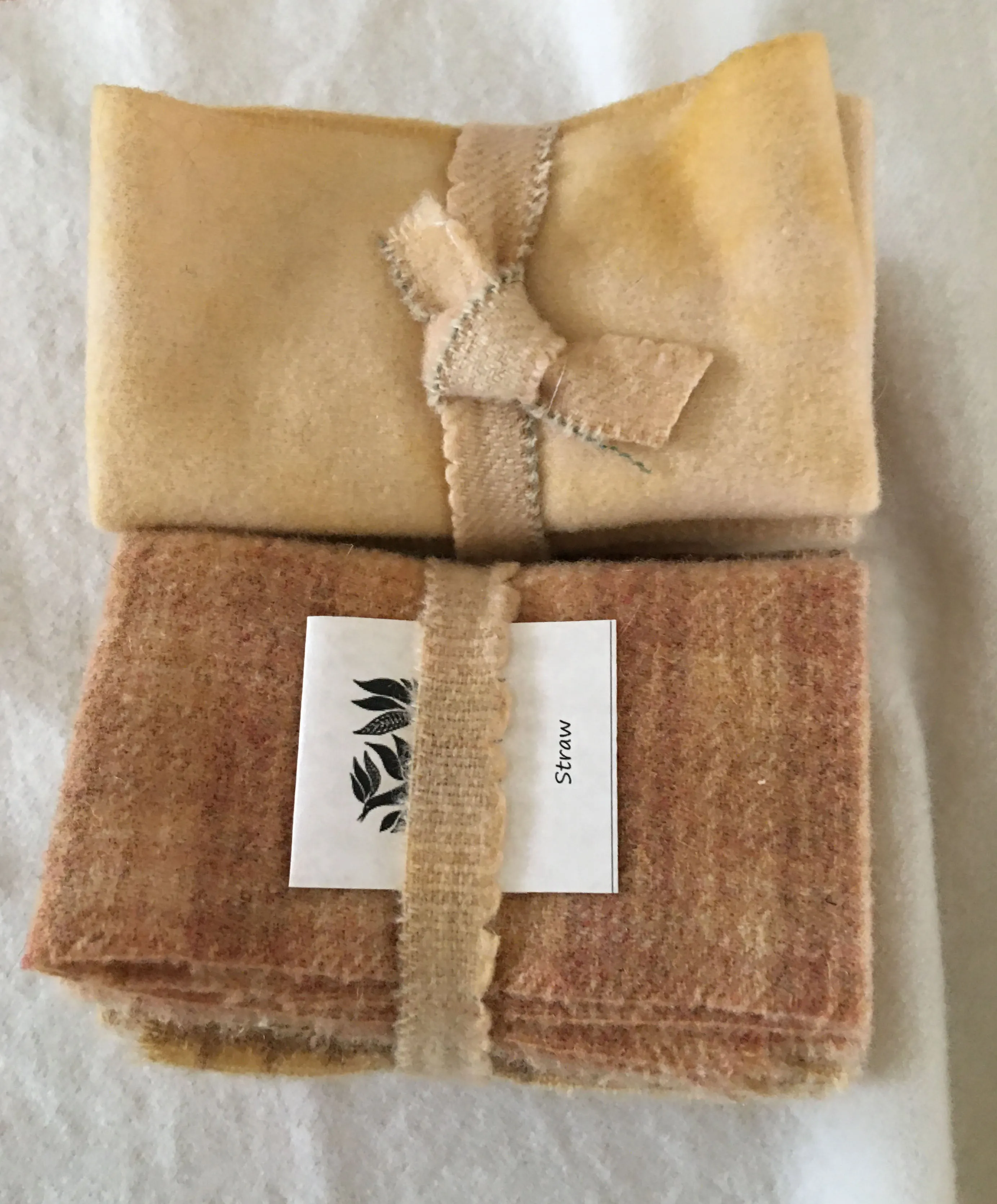 STRAW Hand Dyed Wool Bundle for Wool Applique and Rug Hooking