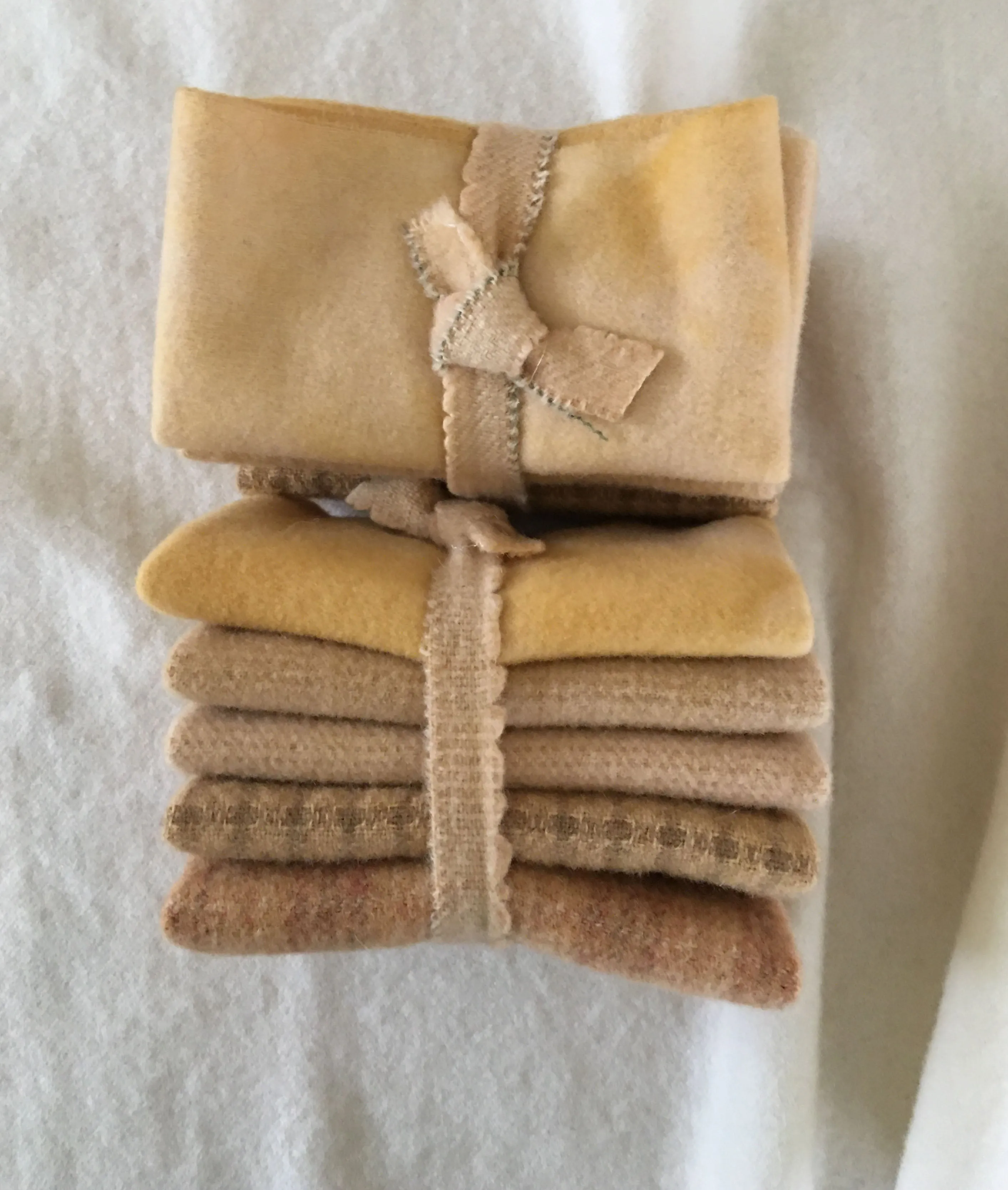 STRAW Hand Dyed Wool Bundle for Wool Applique and Rug Hooking