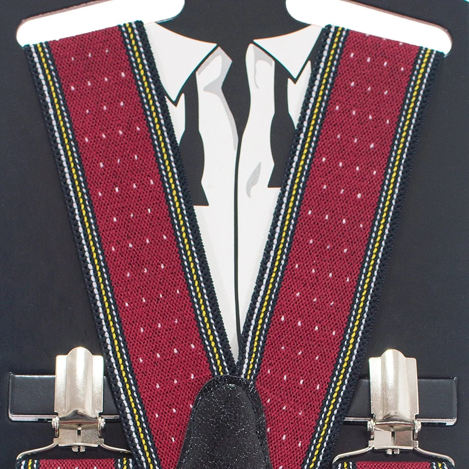 Striped-Dots Red Suspenders