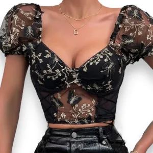 Sweetheart Floral Bustier Corset Top