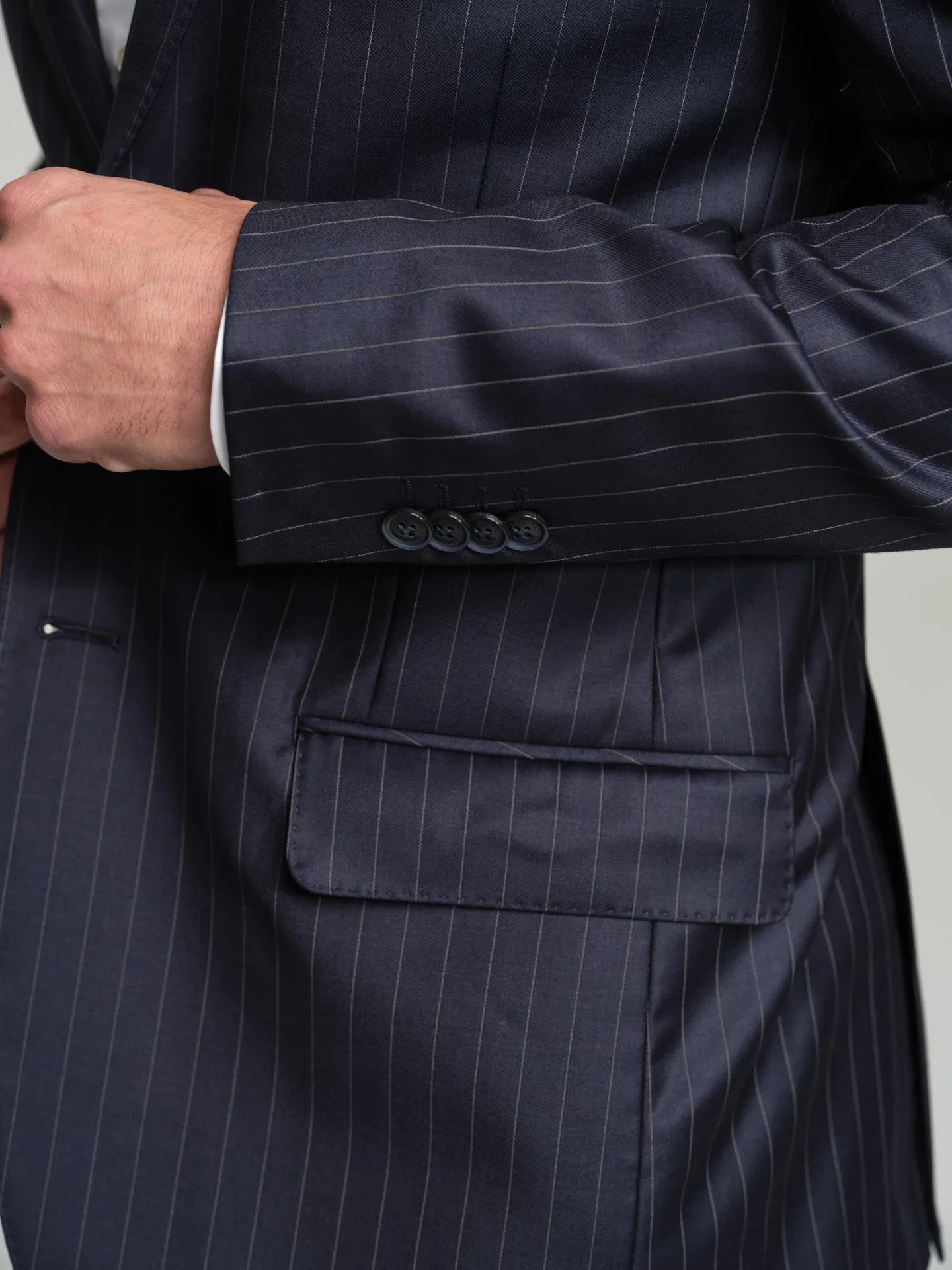 Tailored fit pinstripes suit