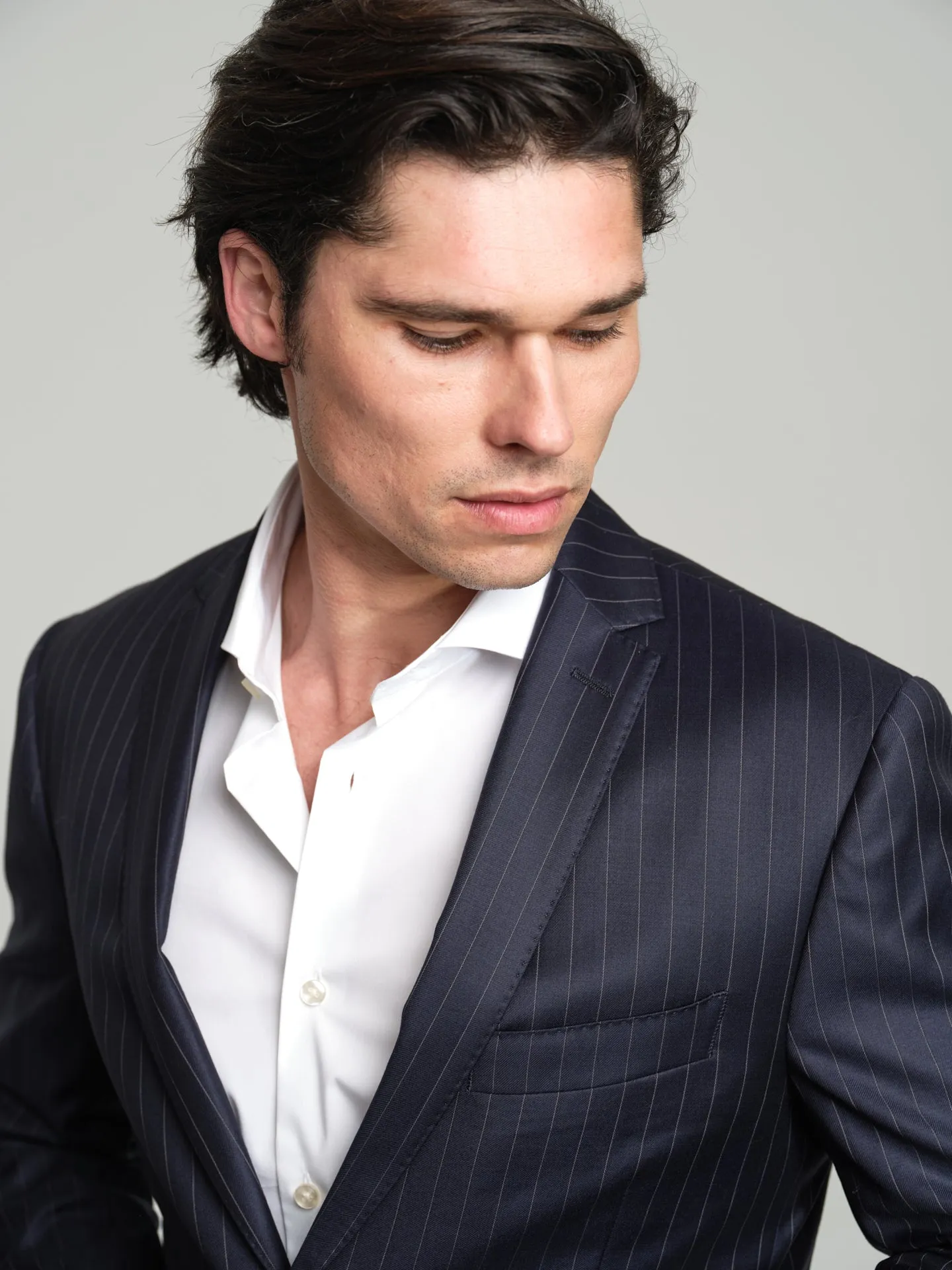 Tailored fit pinstripes suit