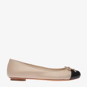 Tina Two Tone Black and Blush Leather ballet Flat