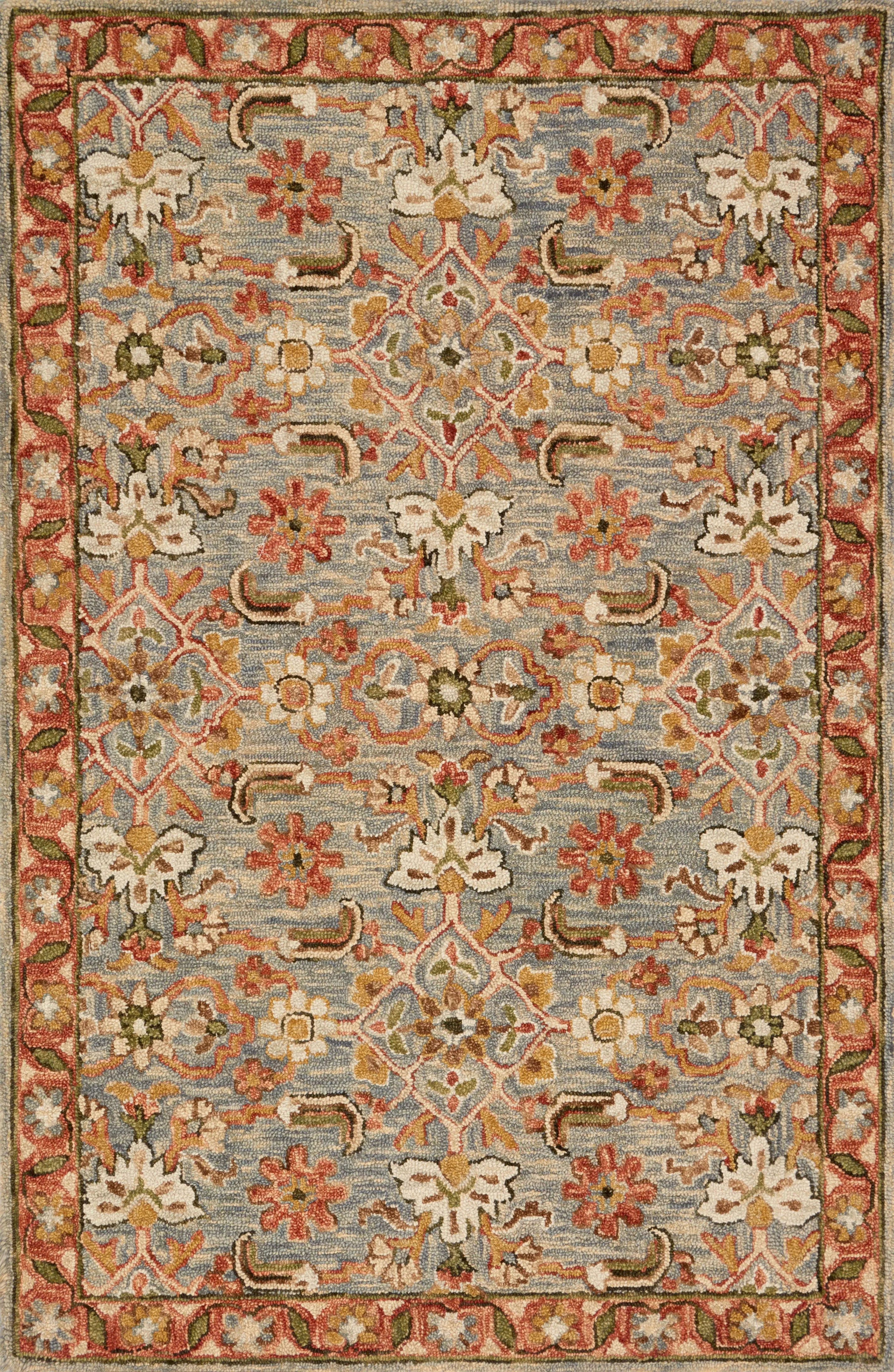 Victoria Rug in Slate & Terracotta