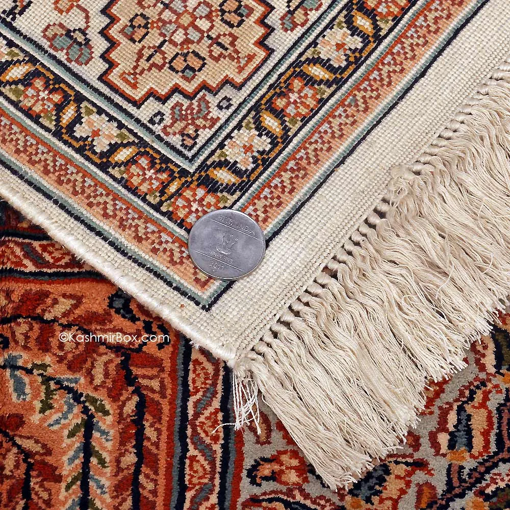 White Royal Taj Silk Carpet