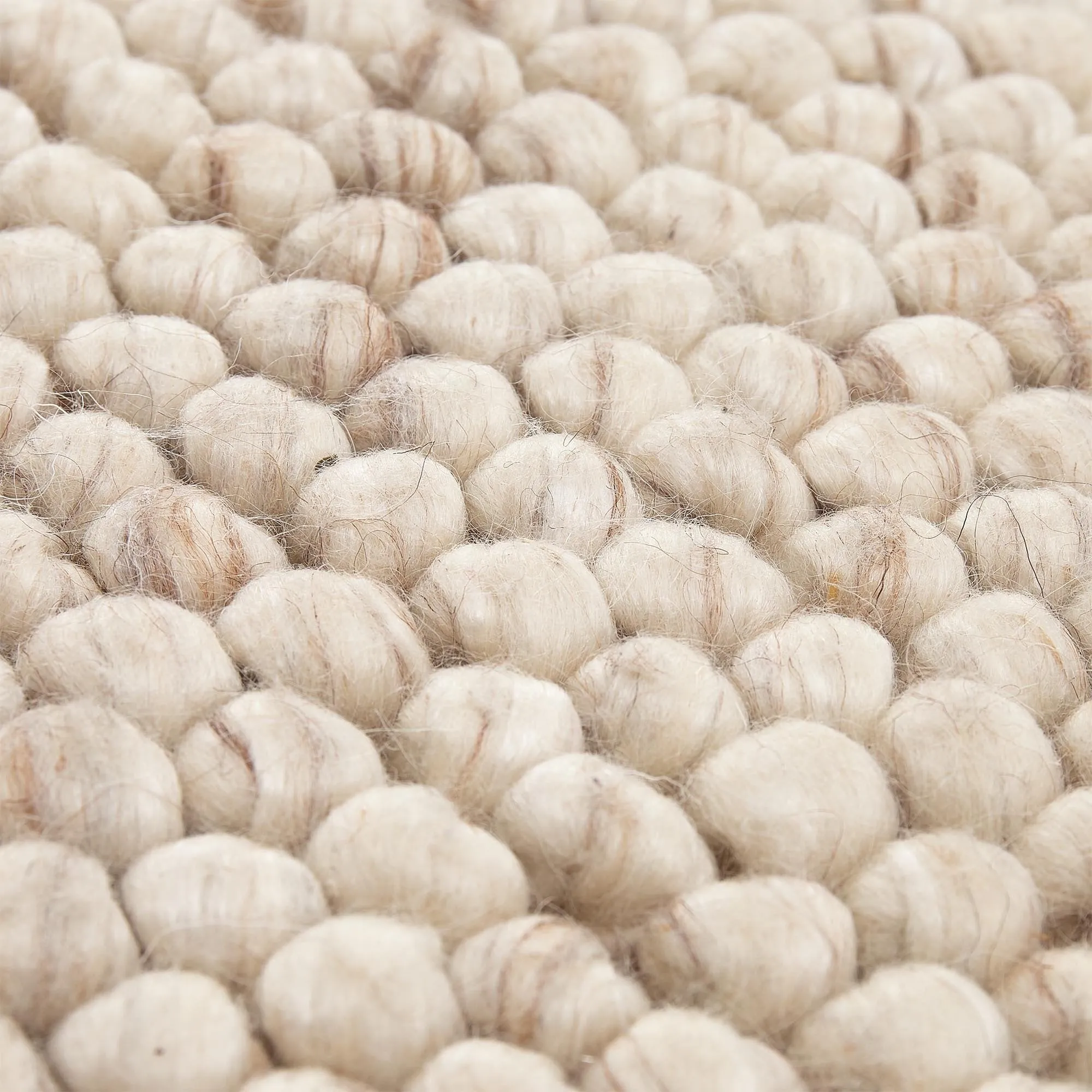 Wool Pouffe Ravi [Natural white]