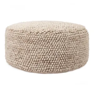 Wool Pouffe Ravi [Natural white]